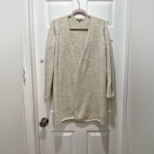 Madewell Lombard Light Gray Wool Open-Front Cardigan